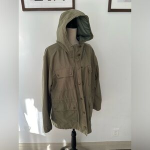 Old Navy Military Jacket Unisex XL Green Utility Cargo Hooded Outdoor Casual